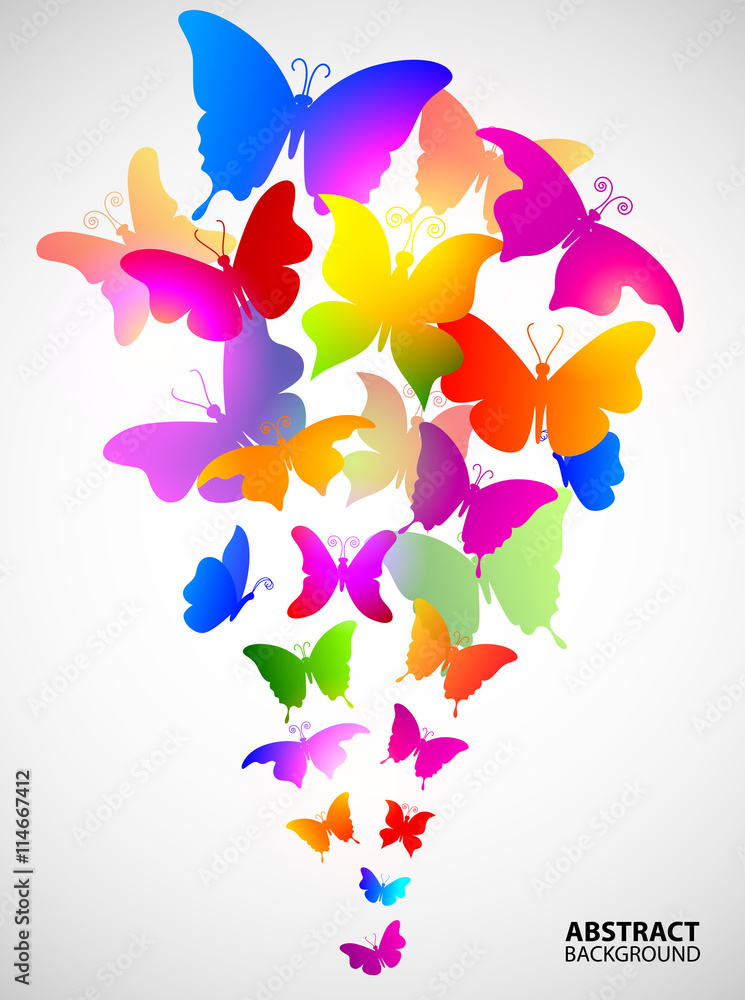 蝴蝶的彩色抽象背景