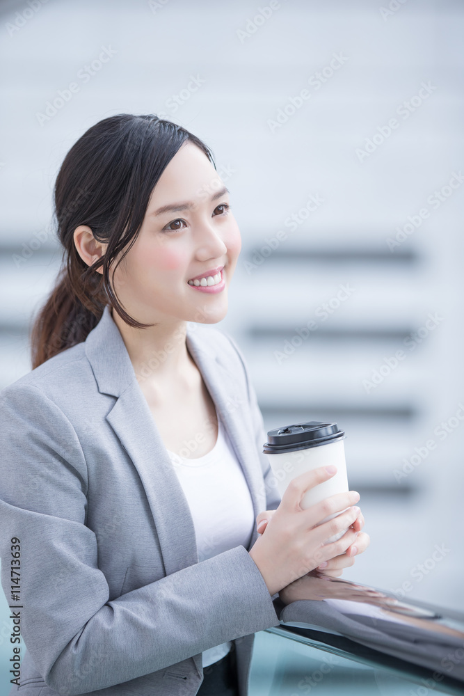 business woman with coffee cup