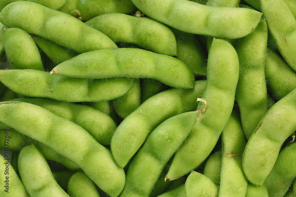 Japanese green soy bean texture background