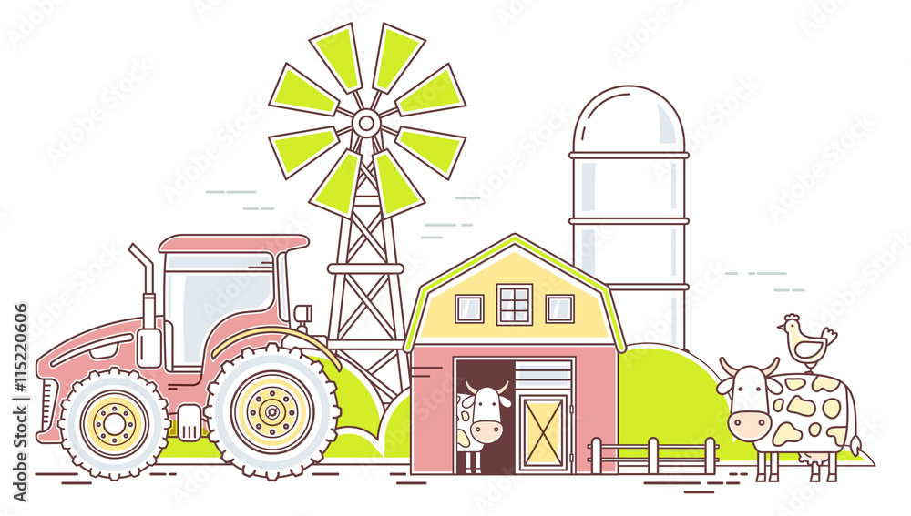 农业企业。用natu描绘多彩的农场生活