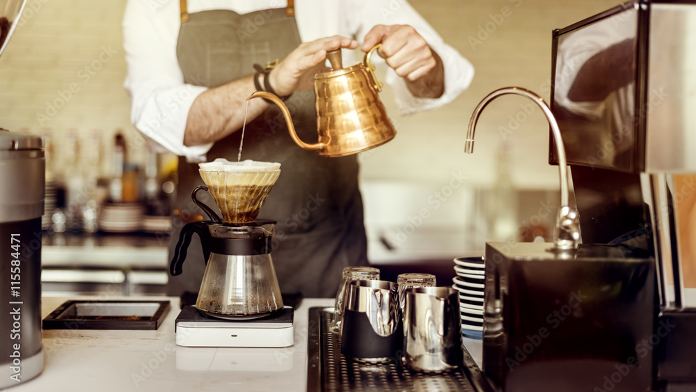 Barista Prepare Coffee Working Order Concept