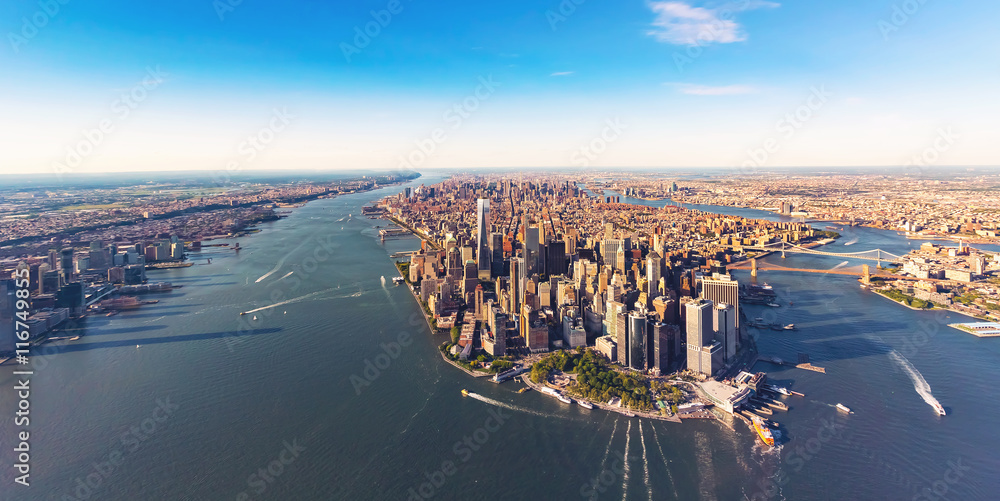 纽约曼哈顿下城鸟瞰图