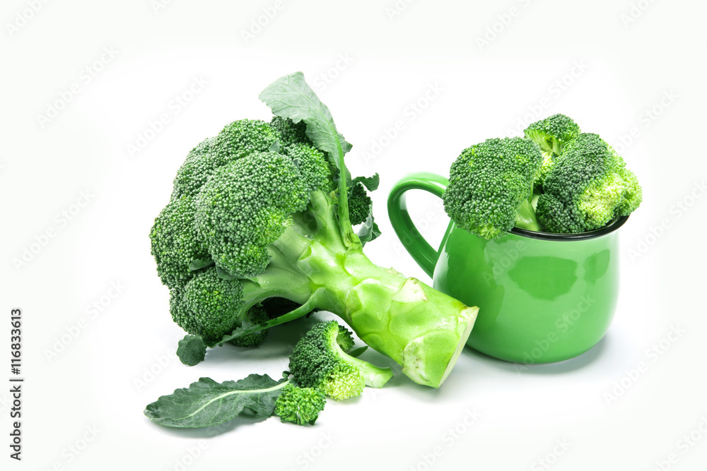 Fresh Broccoli on white background