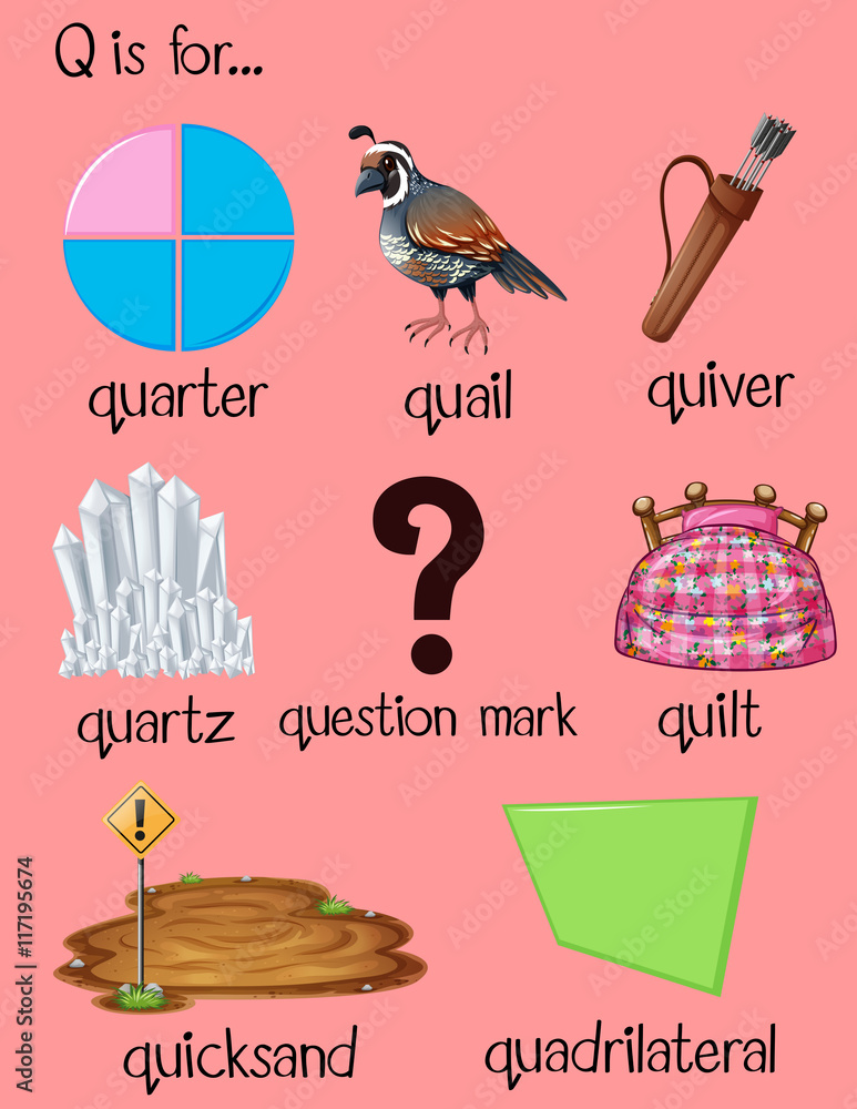 Many words begin with letter Q