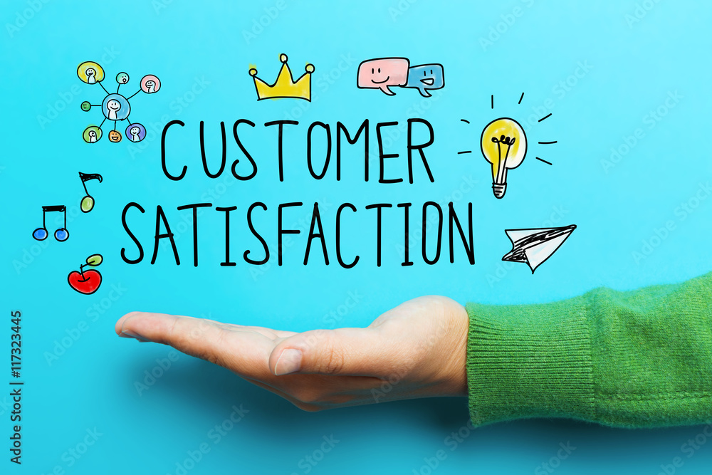 Customer Satisfaction concept with hand