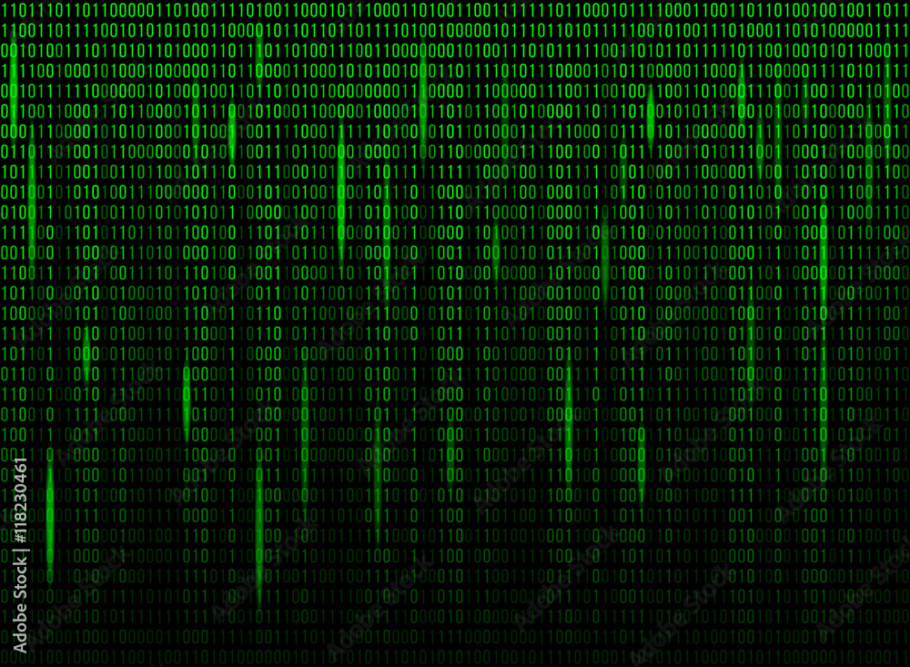 Computer screen binary data code