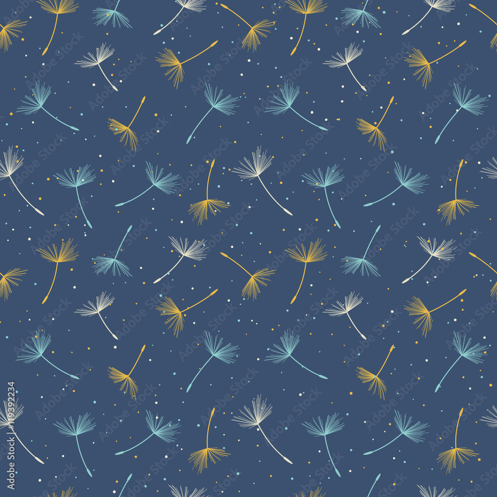 Dandelion seamless pattern. Vector illustration