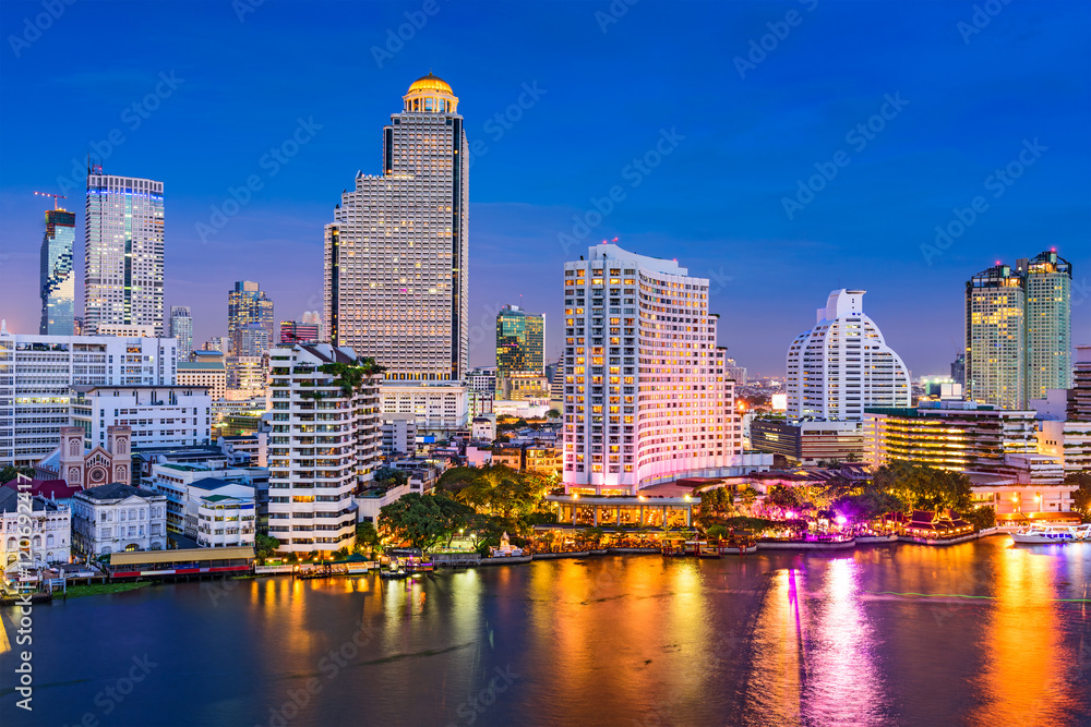 泰国曼谷河城市景观