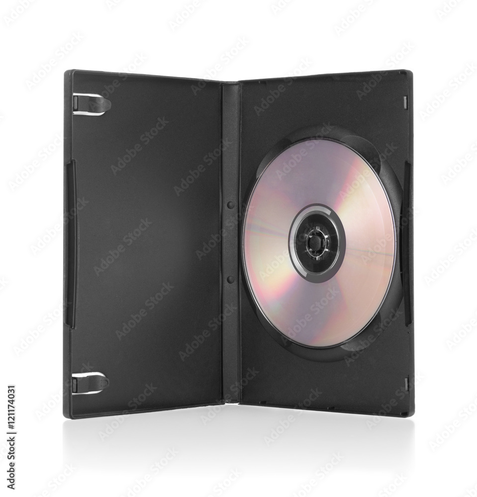 黑色DVD盒，内有白底光盘