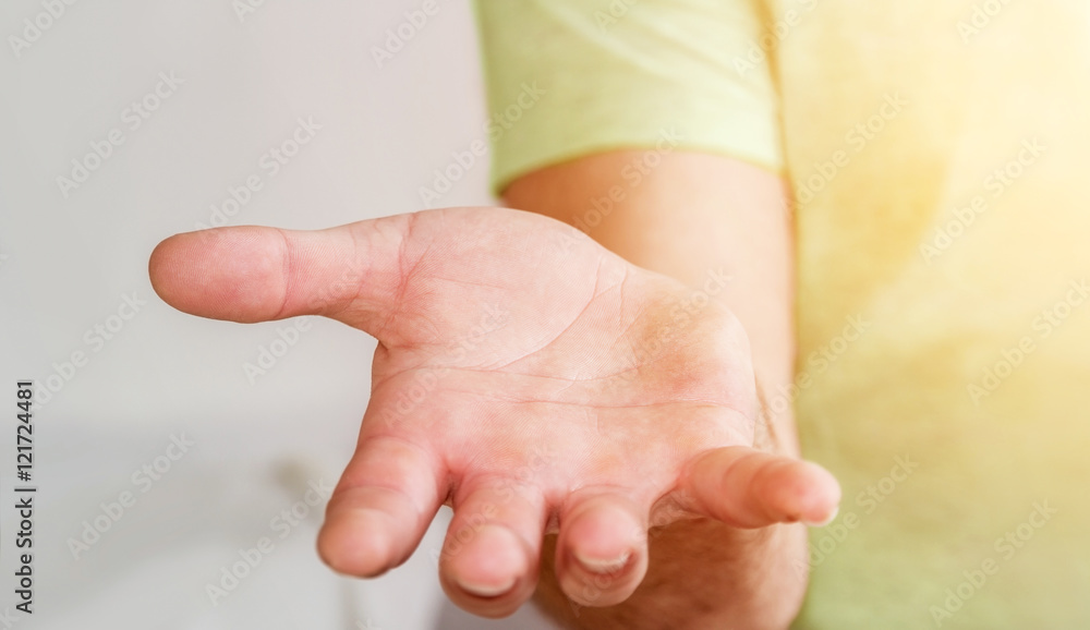 Empty businessman hand