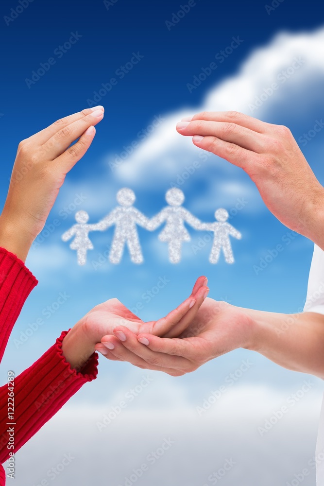 couple hands holding family graphic