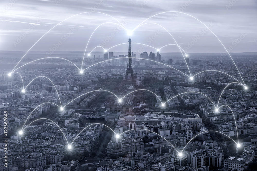 法国巴黎市的网络业务连接系统