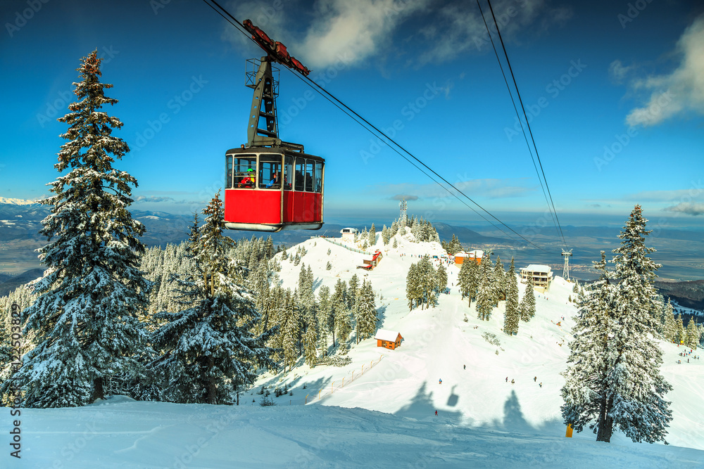 Famous ski resort in the Carpathians,Poiana Brasov,Romania,Europe