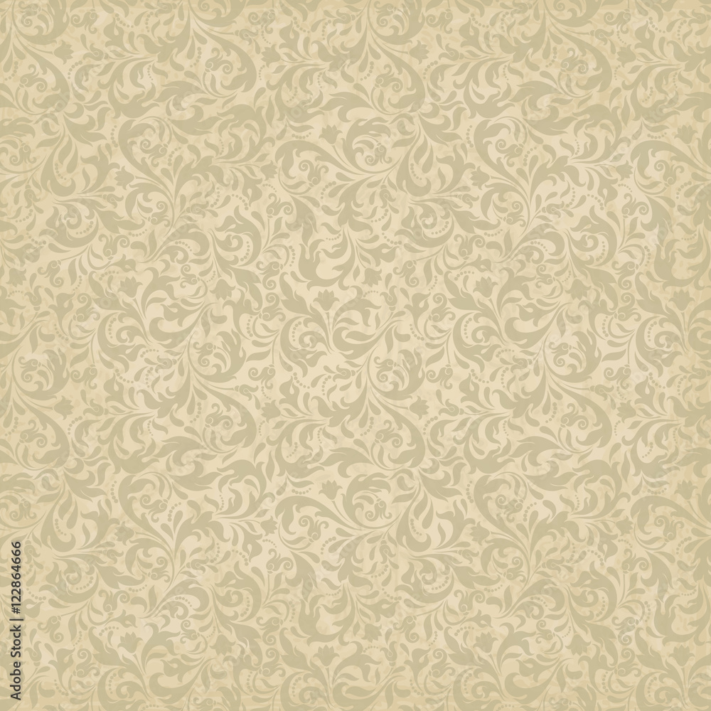 Seamless background of light beige  color in the style of Damascus