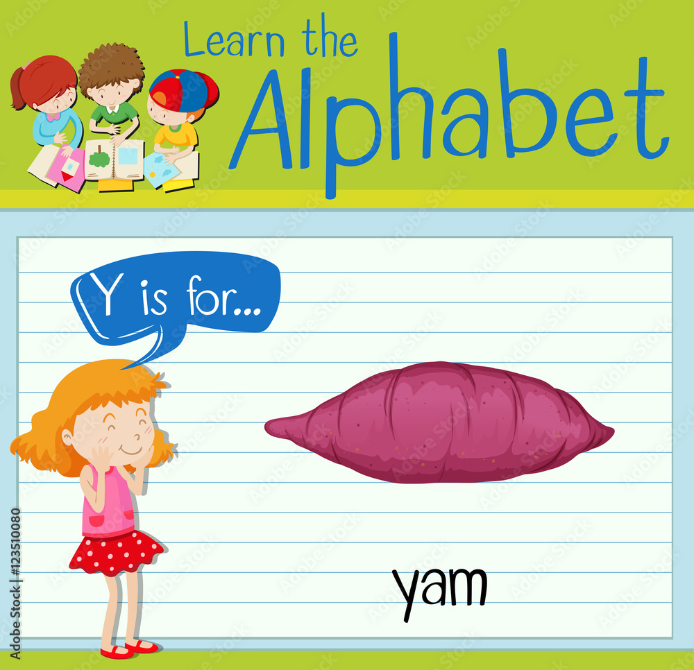 抽认卡字母Y代表yam