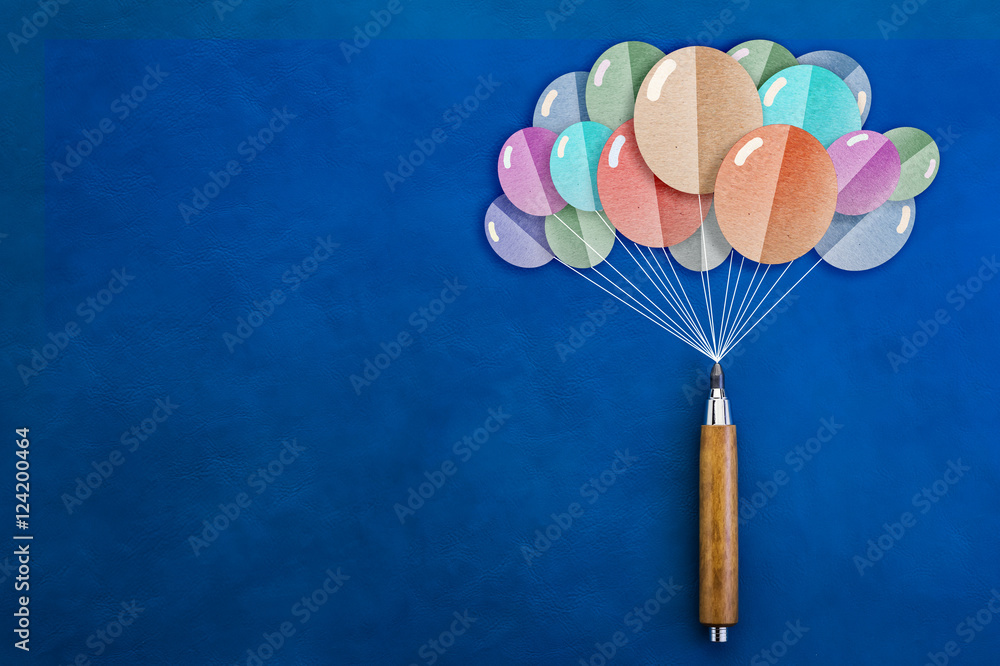 气球形剪纸木铅笔