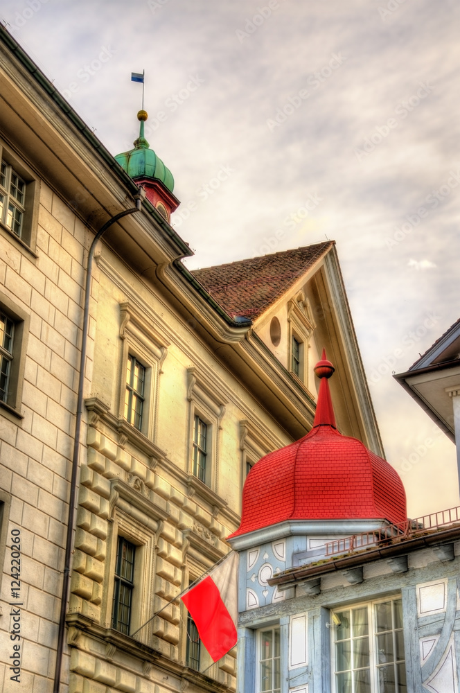 瑞士卢塞恩历史中心的建筑