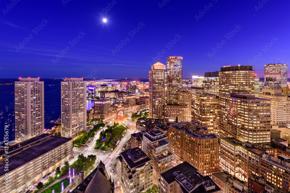 波士顿金融区城市景观