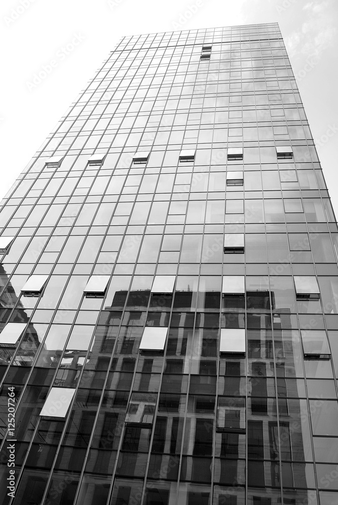 Windows of a modern office building.black and white 