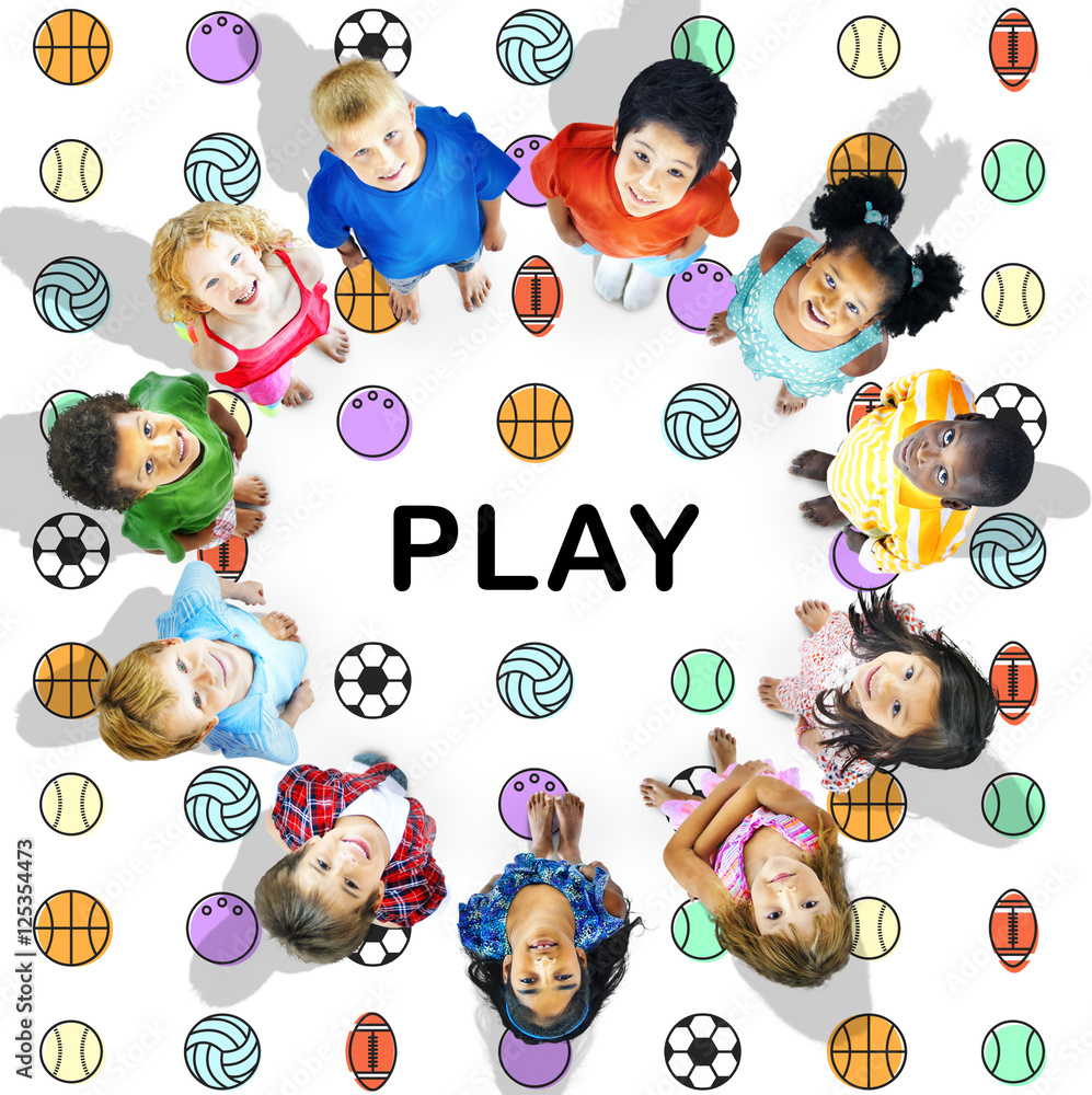 儿童游戏球运动图形概念