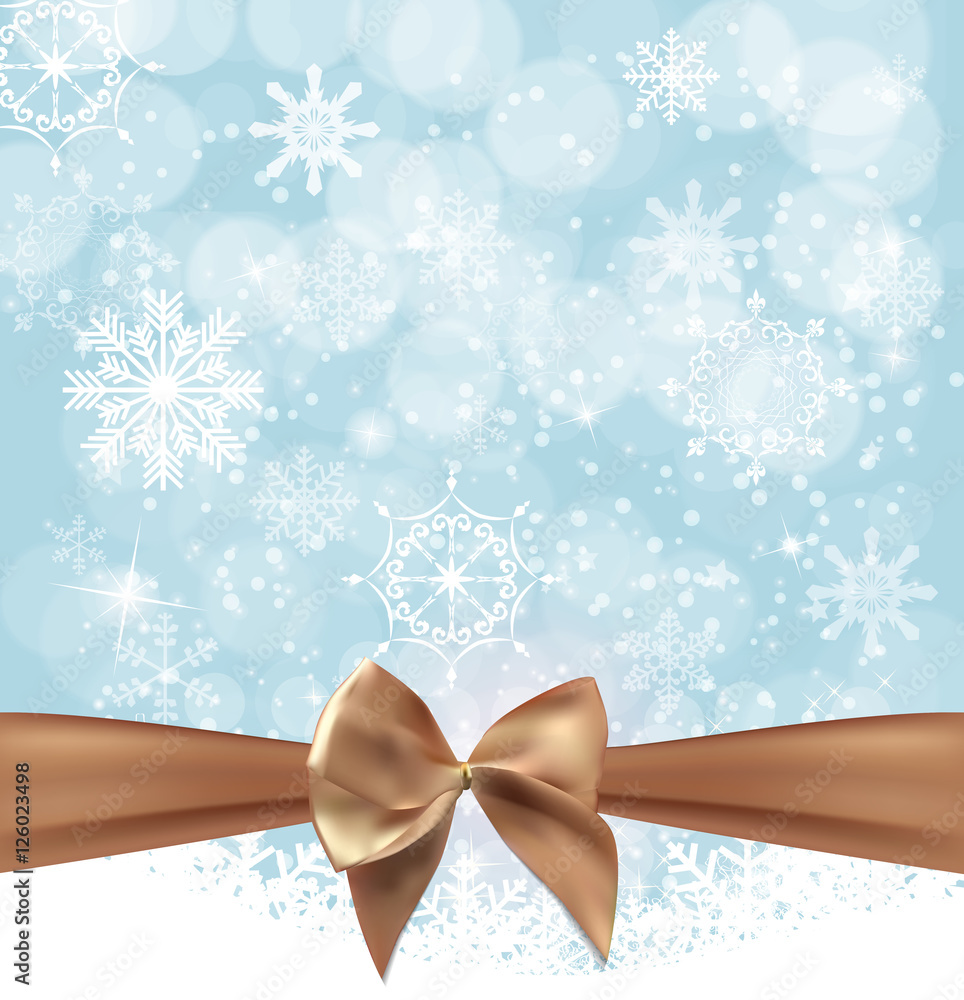 蝴蝶结罗纹抽象美圣诞和新年背景