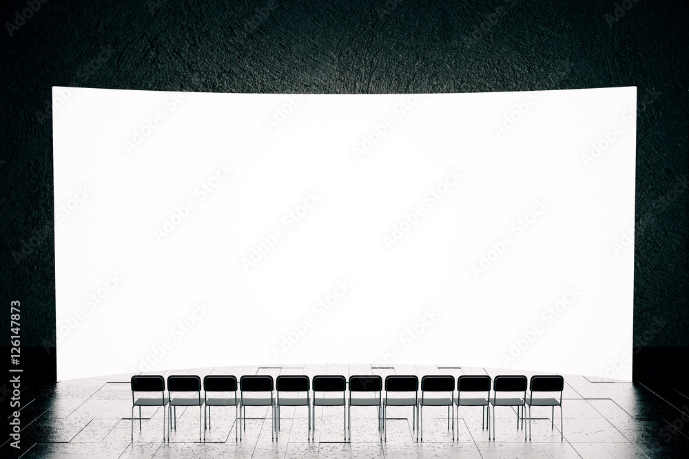 空白屏幕和座椅