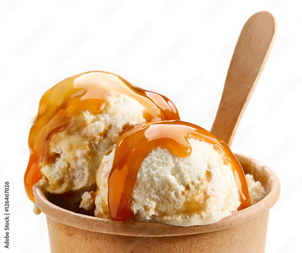 焦糖冰淇淋特写