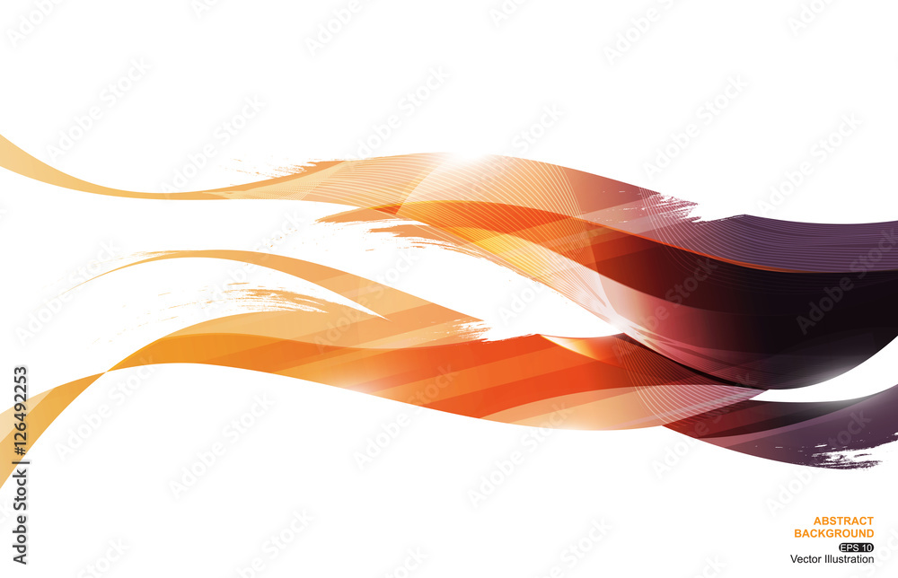 黄橙紫墨条纹波浪抽象背景，概念火