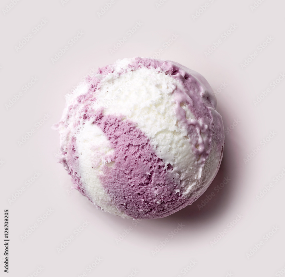香草蓝莓冰淇淋球