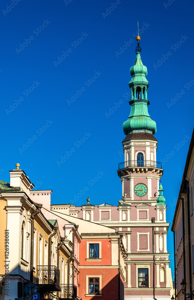 波兰扎莫斯克Rynek Wielki广场上的Ratusz或市政厅
