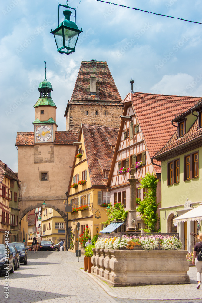 德国巴伐利亚州的中世纪小镇Rothenburg ob der Tauber