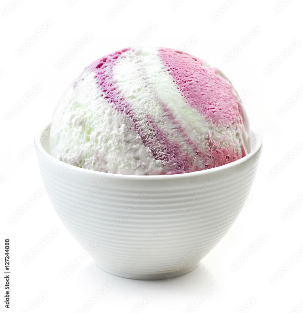 白碗冰淇淋球