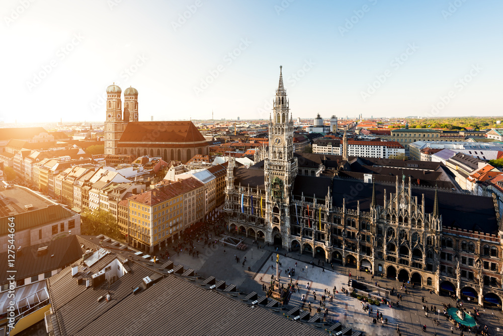 德国慕尼黑老市政厅鸟瞰图。