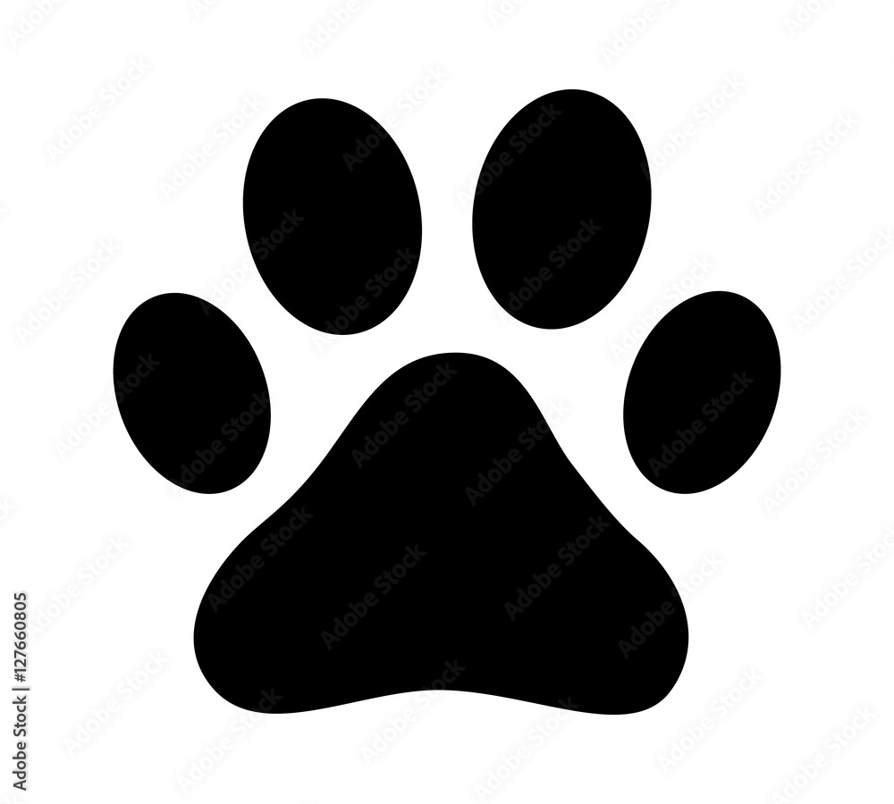 动物应用程序和网站的狗或猫爪打印平面图标