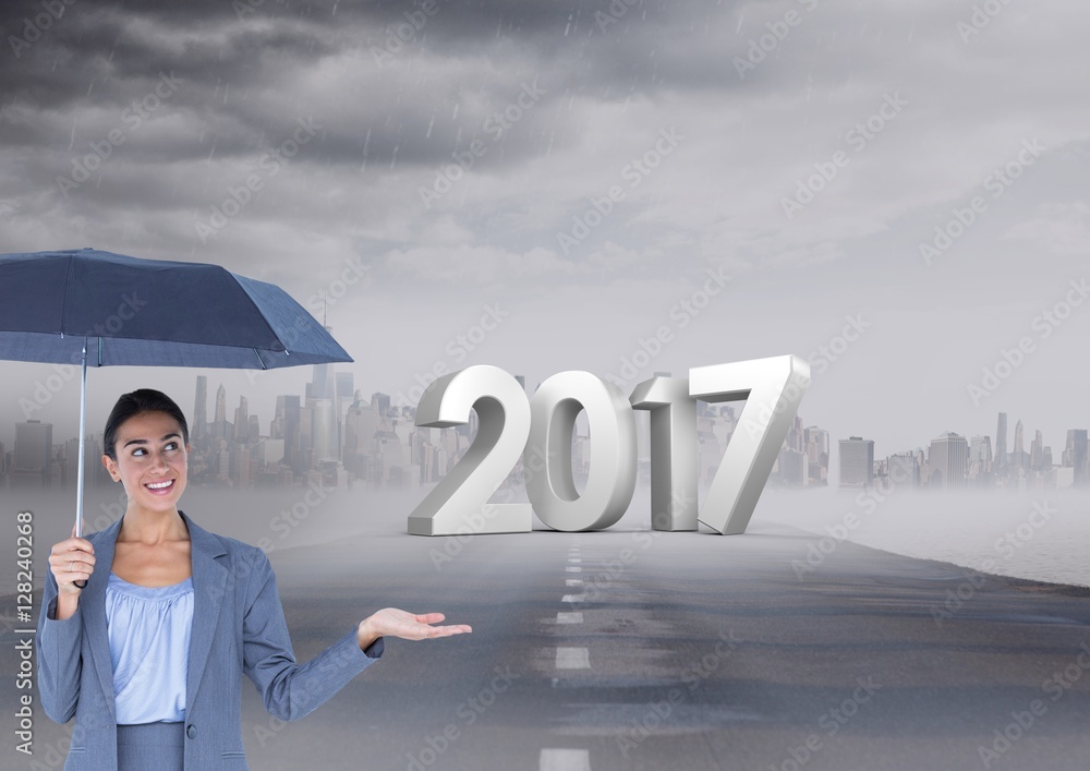 2017年反对女性在roa上撑伞的合成图像