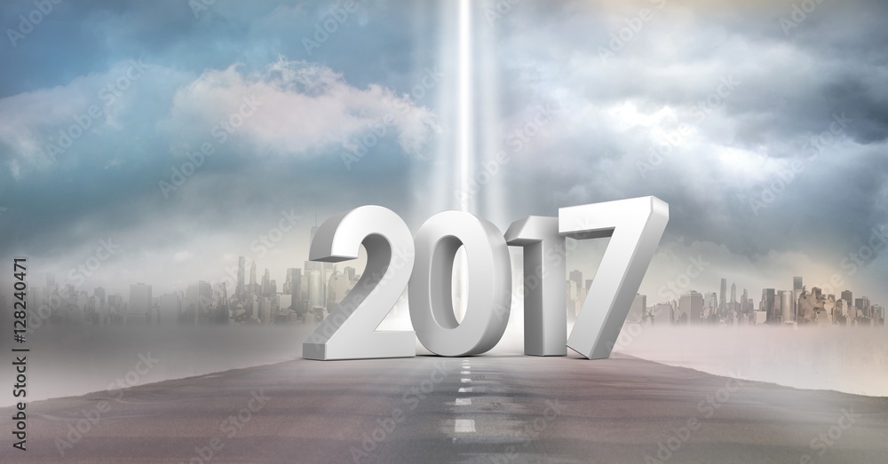 2017年天空中道路的合成图像