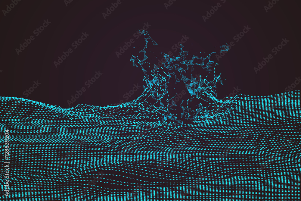 Wavy abstract graphic design, a sense of science and technology background.