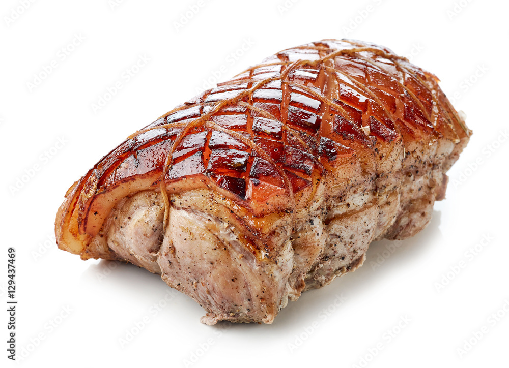 白底烤猪肉