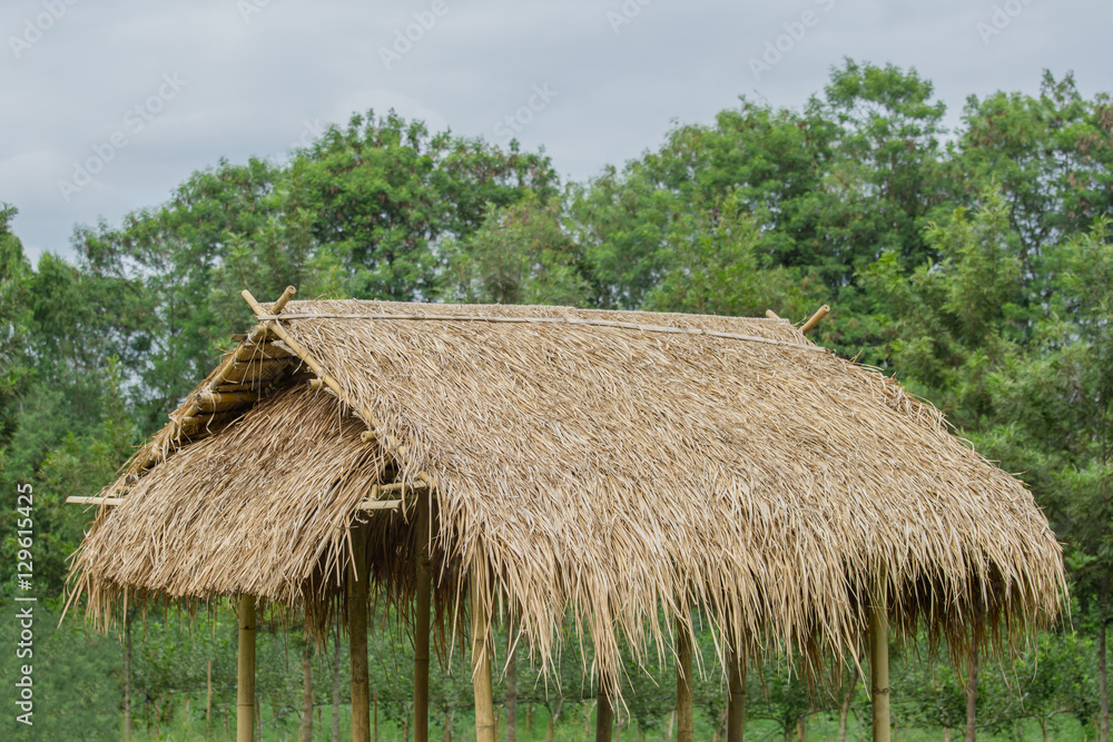 Hut in the countryside Asia roofed with Thatched.