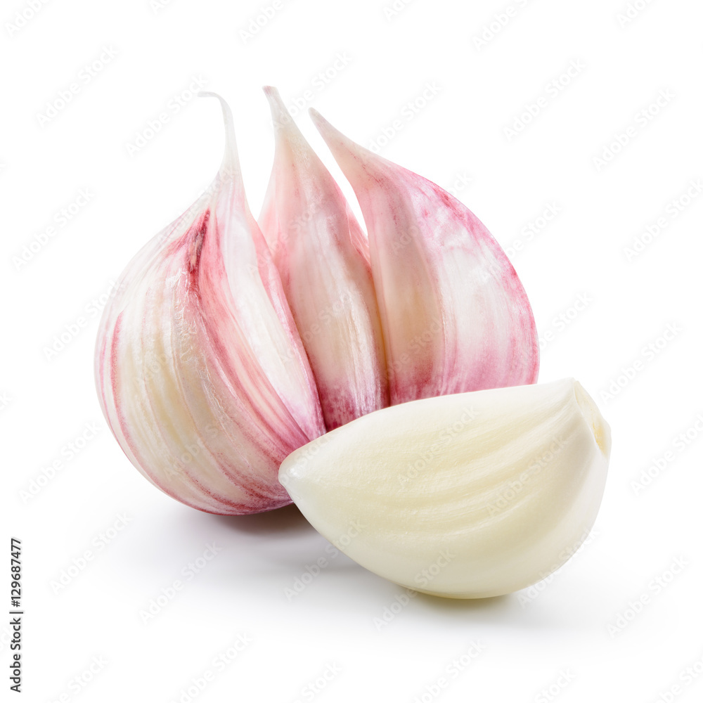 Garlic isolated on white background. With clipping path.