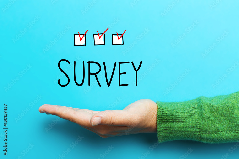 Survey concept with hand