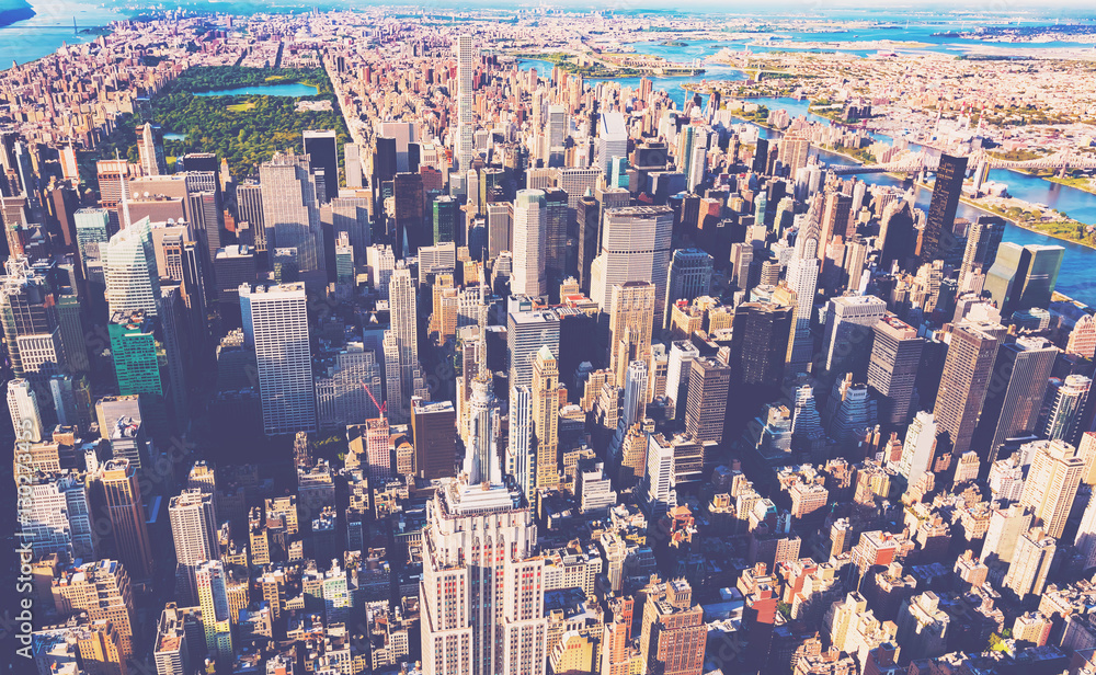 纽约市曼哈顿中城鸟瞰图
