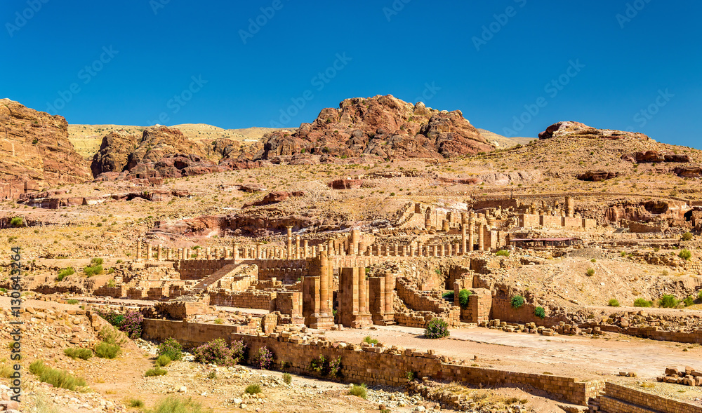 View of Great Temple and Arched Gate at Petra, Jordan