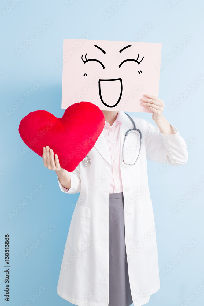 woman doctor take smile billboard