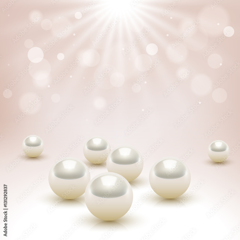 Abstract blurred background with pearl, vector illustration
