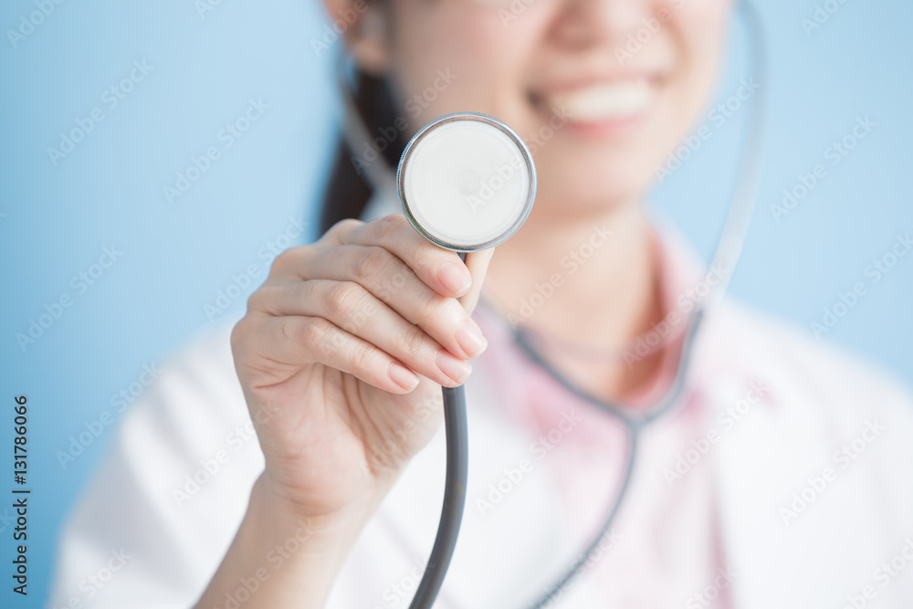 woman doctor show stethoscope