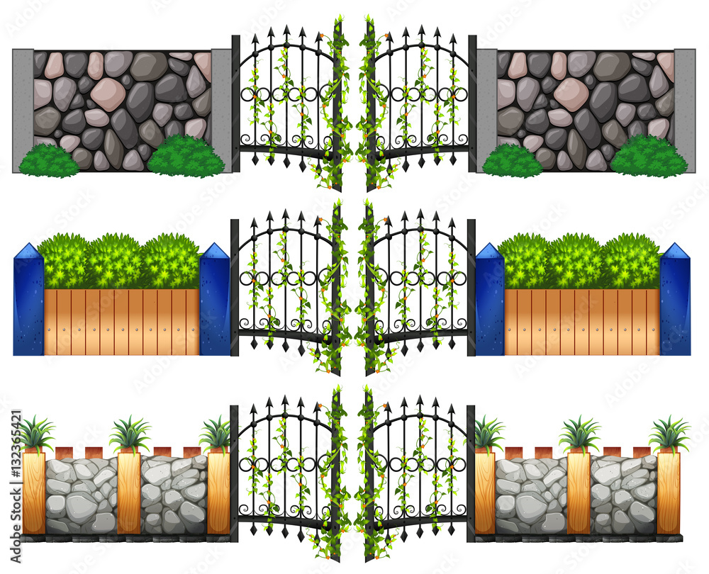 Different design for gates and walls