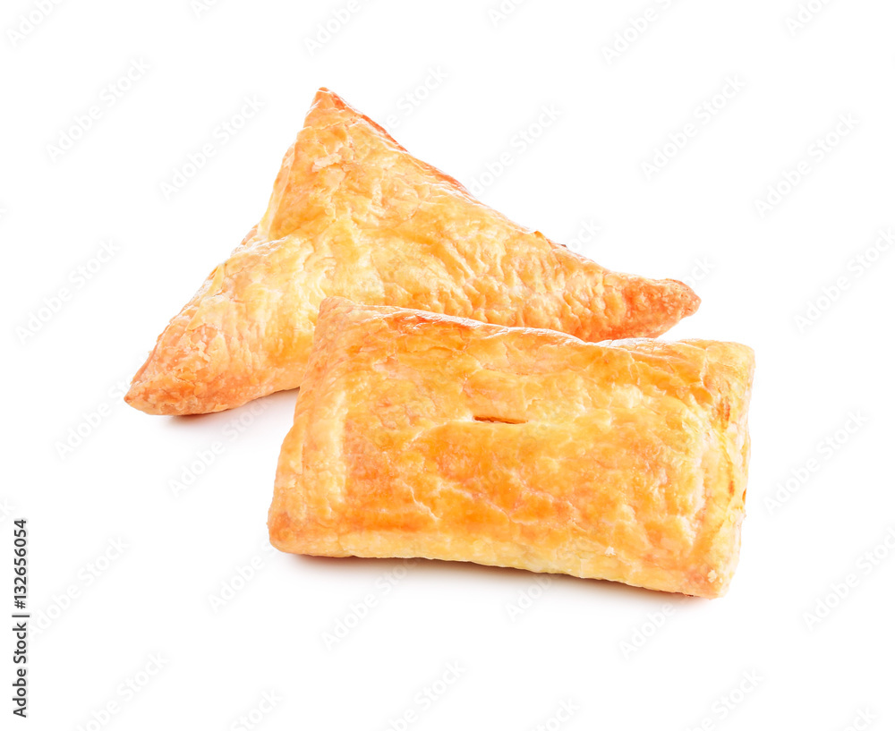 Pastry Puff and Pie isolated on white background