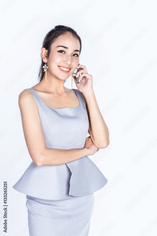 Asian businesswoman talk to mobile phone