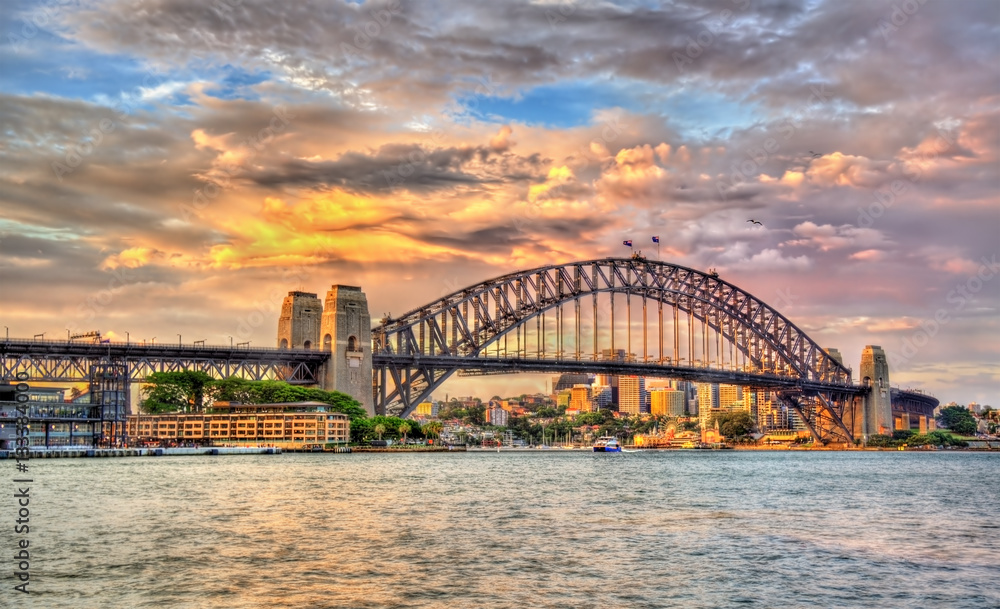 日落时分的悉尼海港大桥